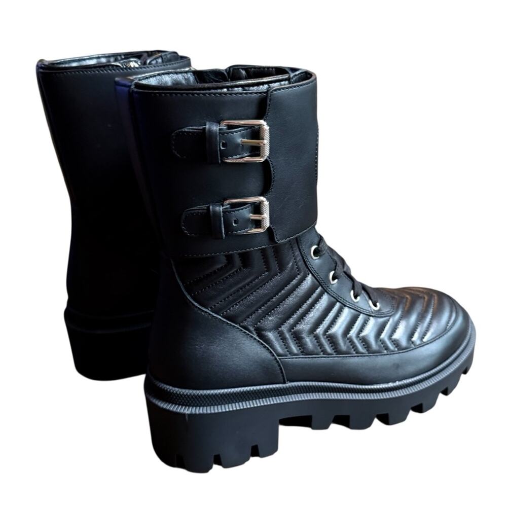 Gucci Frances GG  Quilted Leather Matelasse Platform Combat Boots EU 37 US 7 - Picture 8 of 16